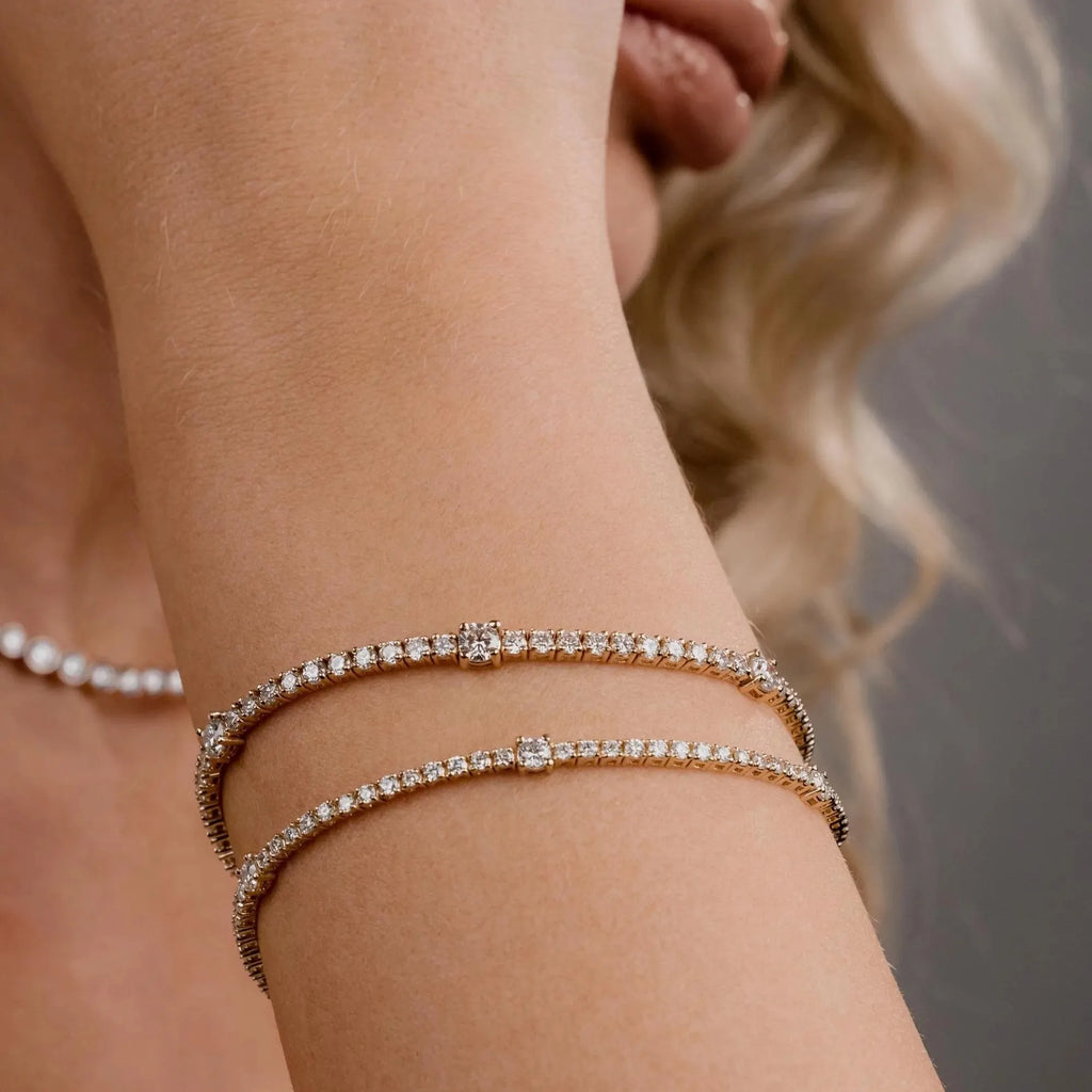 Lab-Grown Diamond Tennis Bracelet 14k Yellow Gold 7 Inch - The Gold Collective