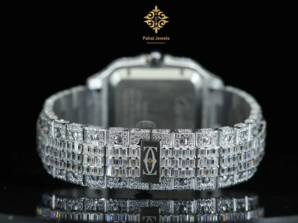 Moissanite Hip Hop Iced Out Watch with Roman Numbers