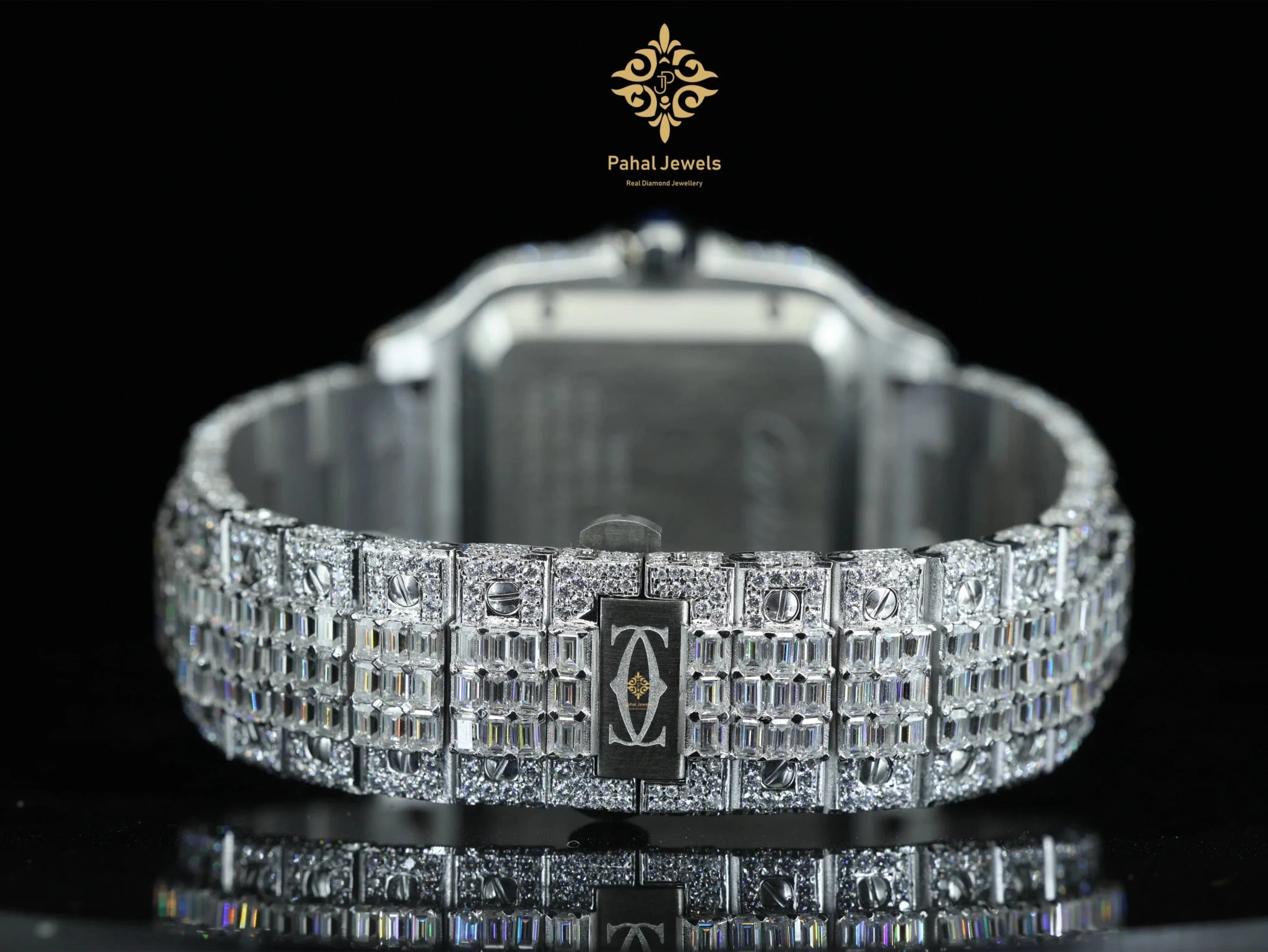 Moissanite Hip Hop Iced Out Watch with Roman Numbers