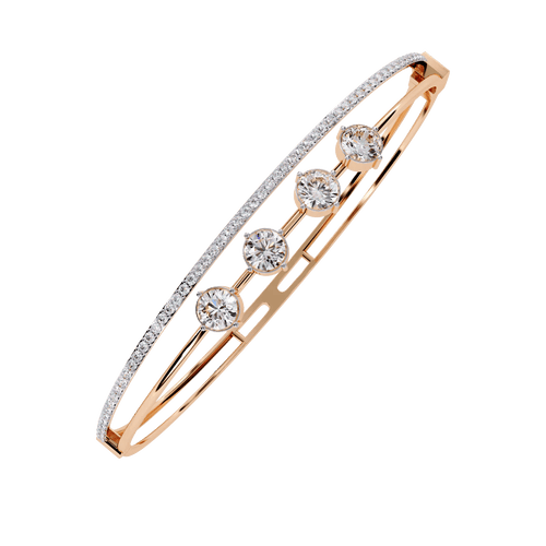 18K Gold Diamond Bangle Bracelet for Women