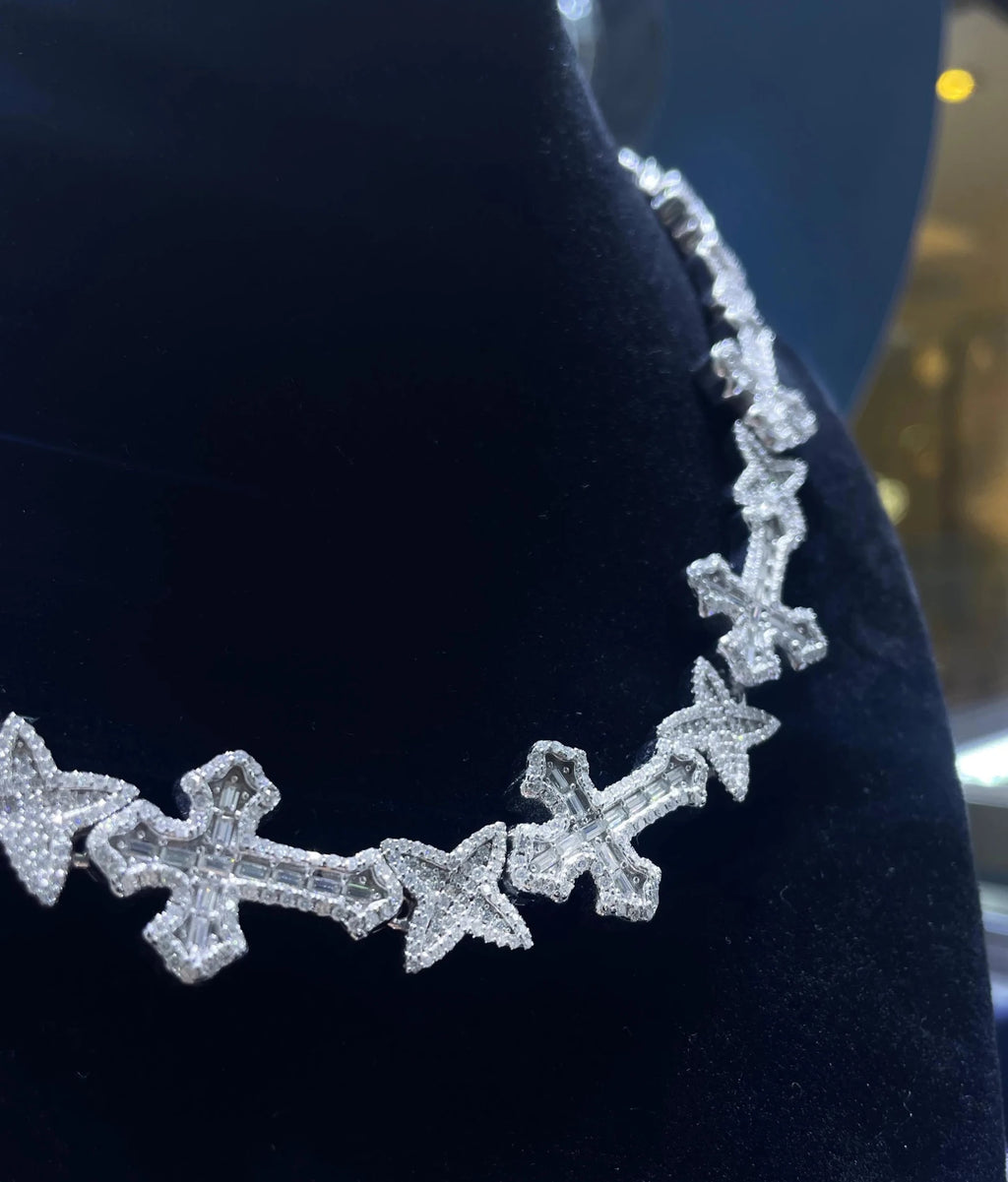 Moissanite Diamond 925 Sterling Silver Hip Hop Chain