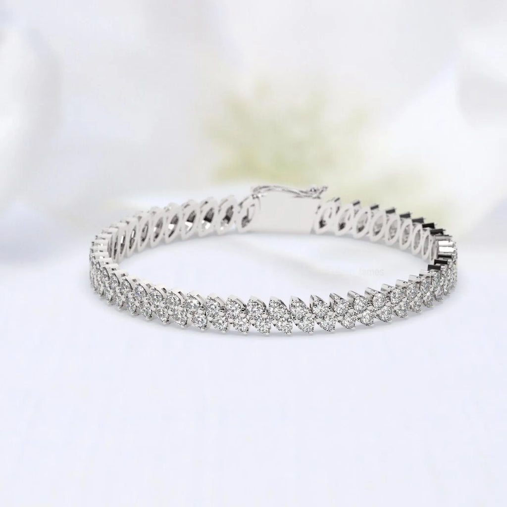 Moissanite Diamond Tennis Bracelet 14K Gold 4ct