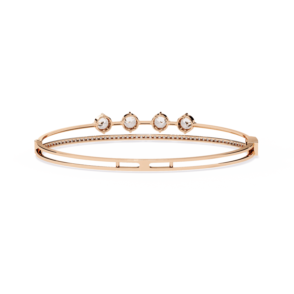 18K Gold Diamond Bangle Bracelet for Women