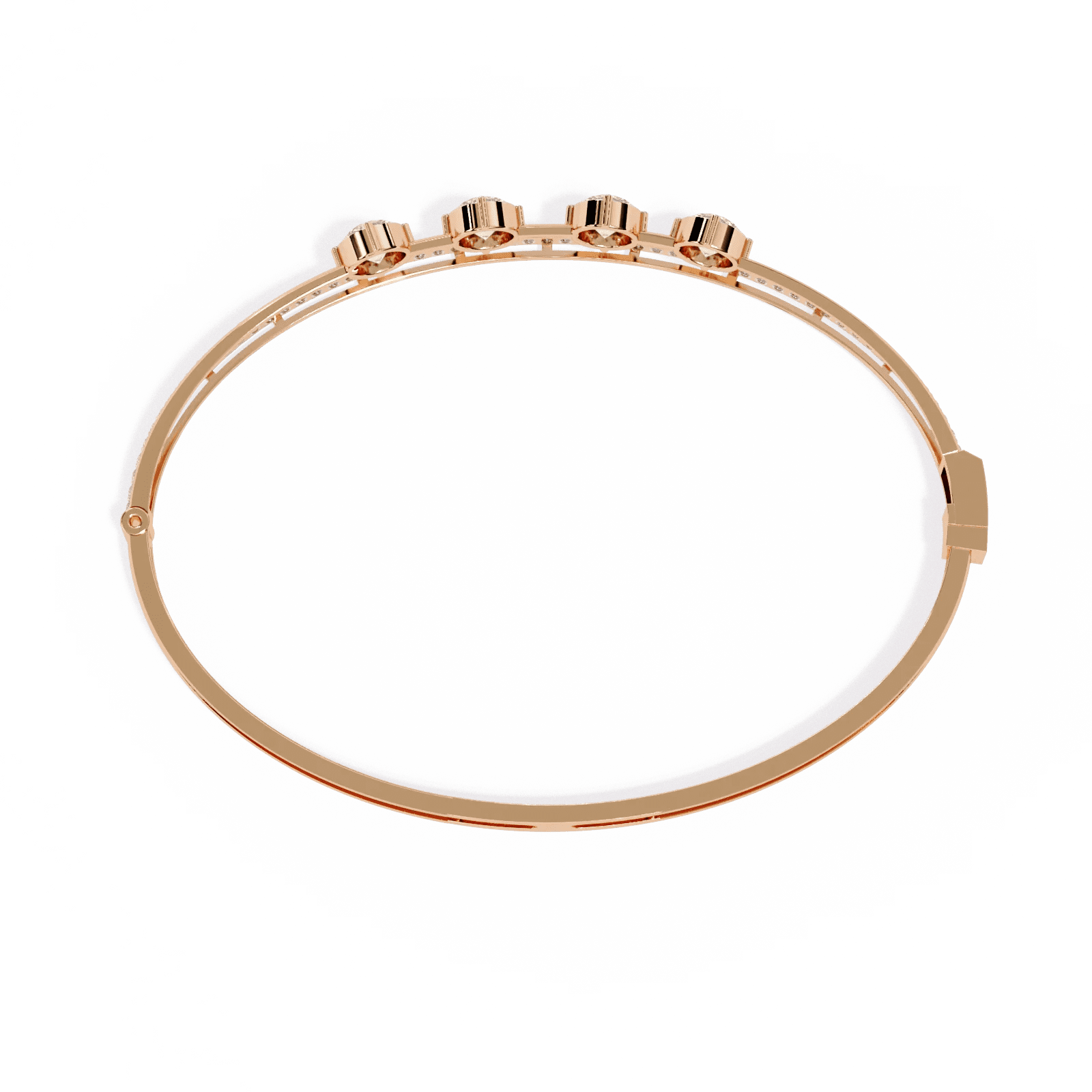 18K Gold Diamond Bangle Bracelet for Women