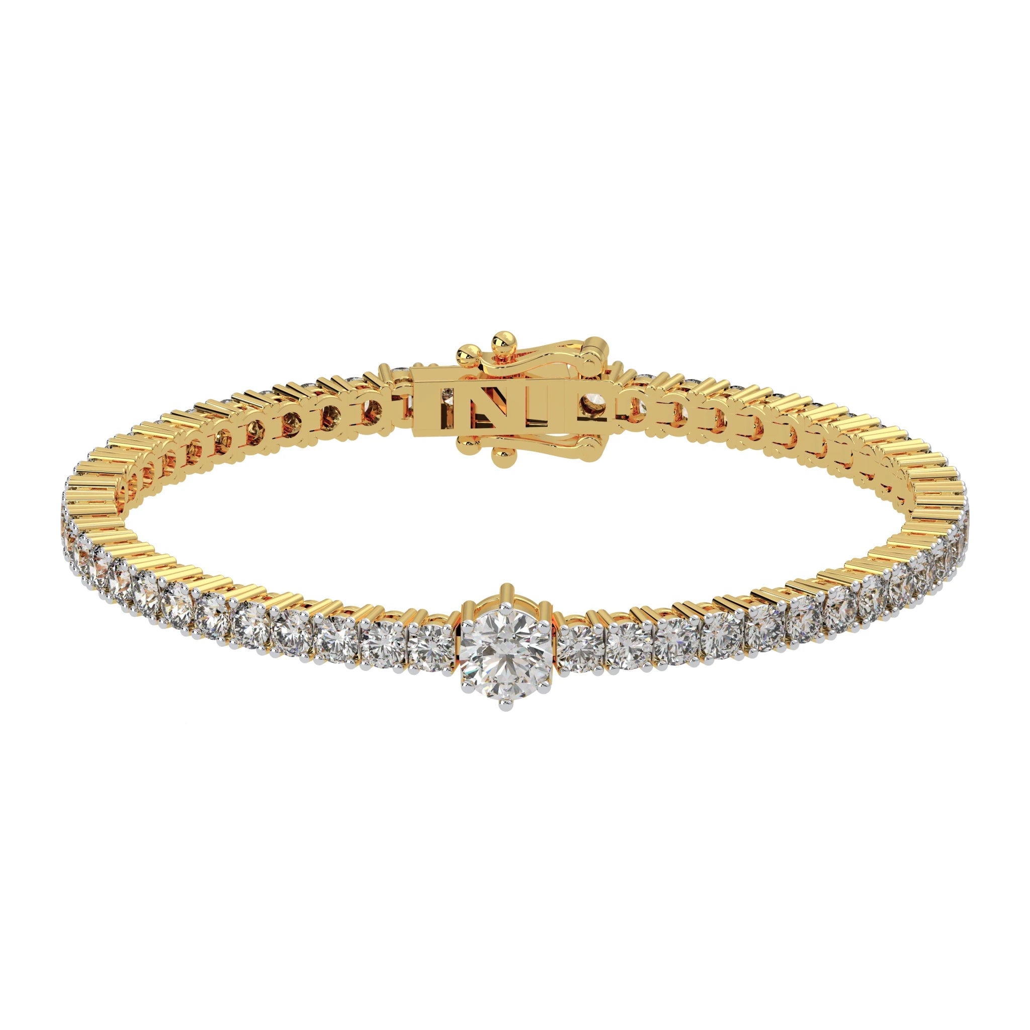 Lab Grown Diamond Tennis Bracelet 9K Gold Women's - The Gold Collective