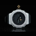 Moissanite Watch Digital Dial Display Fully Iced 925 Silver