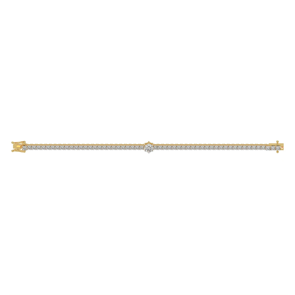 Lab Grown Diamond Tennis Bracelet 9K Gold Women's - The Gold Collective