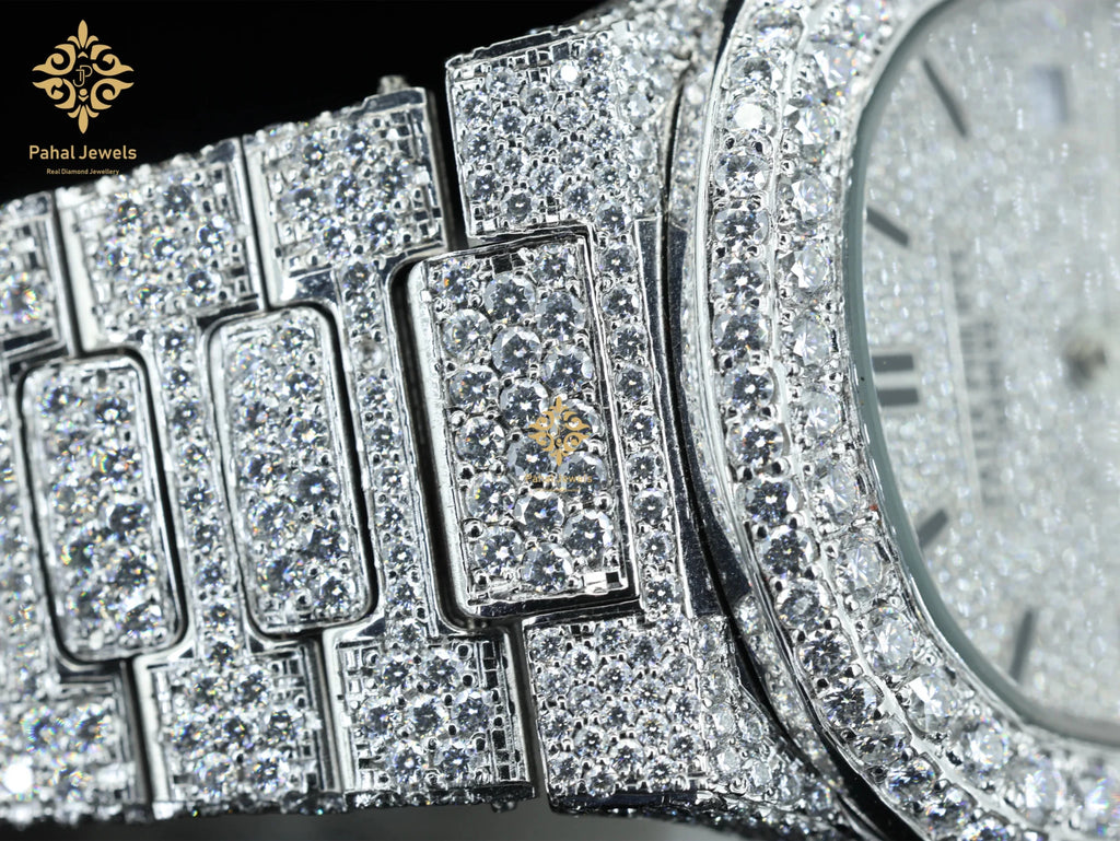 Stainless Steel Moissanite Automatic Mechanical Watch