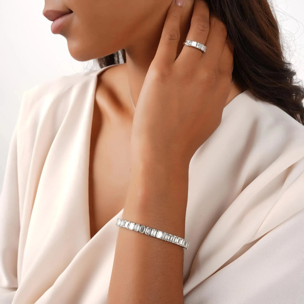 Moissanite Diamond Tennis Bracelet 25ct 14K Yellow Gold