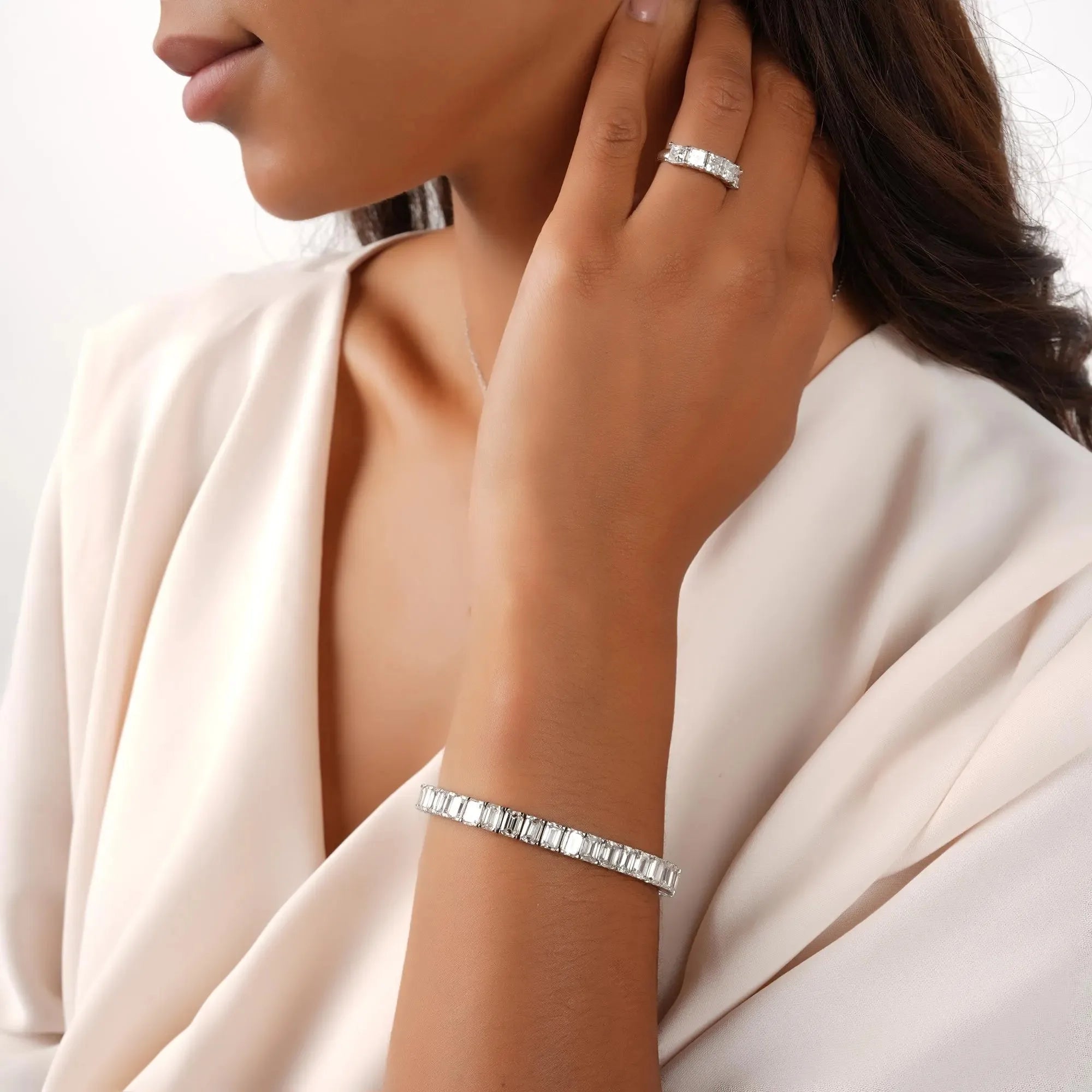 Moissanite Diamond Tennis Bracelet 25ct 14K Yellow Gold