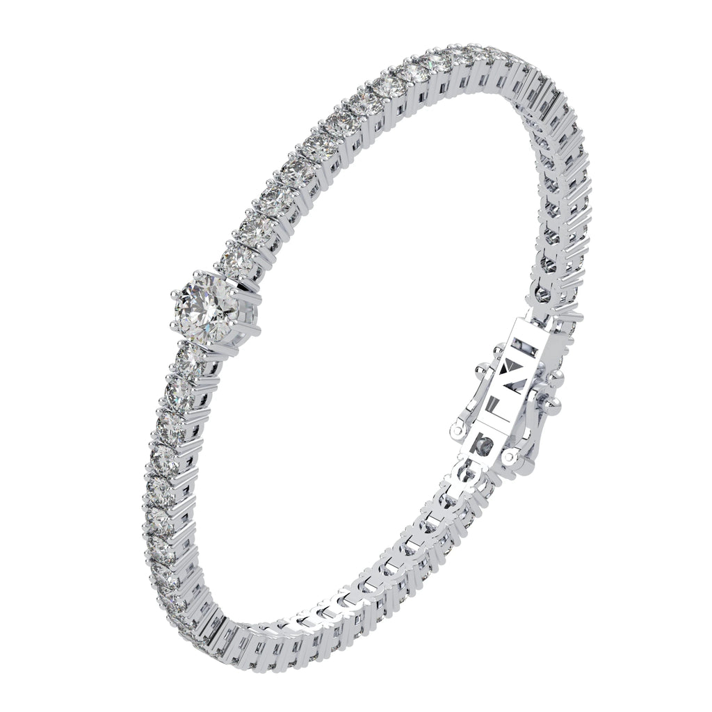 Lab Grown Diamond Tennis Bracelet 9K Gold Women's - The Gold Collective