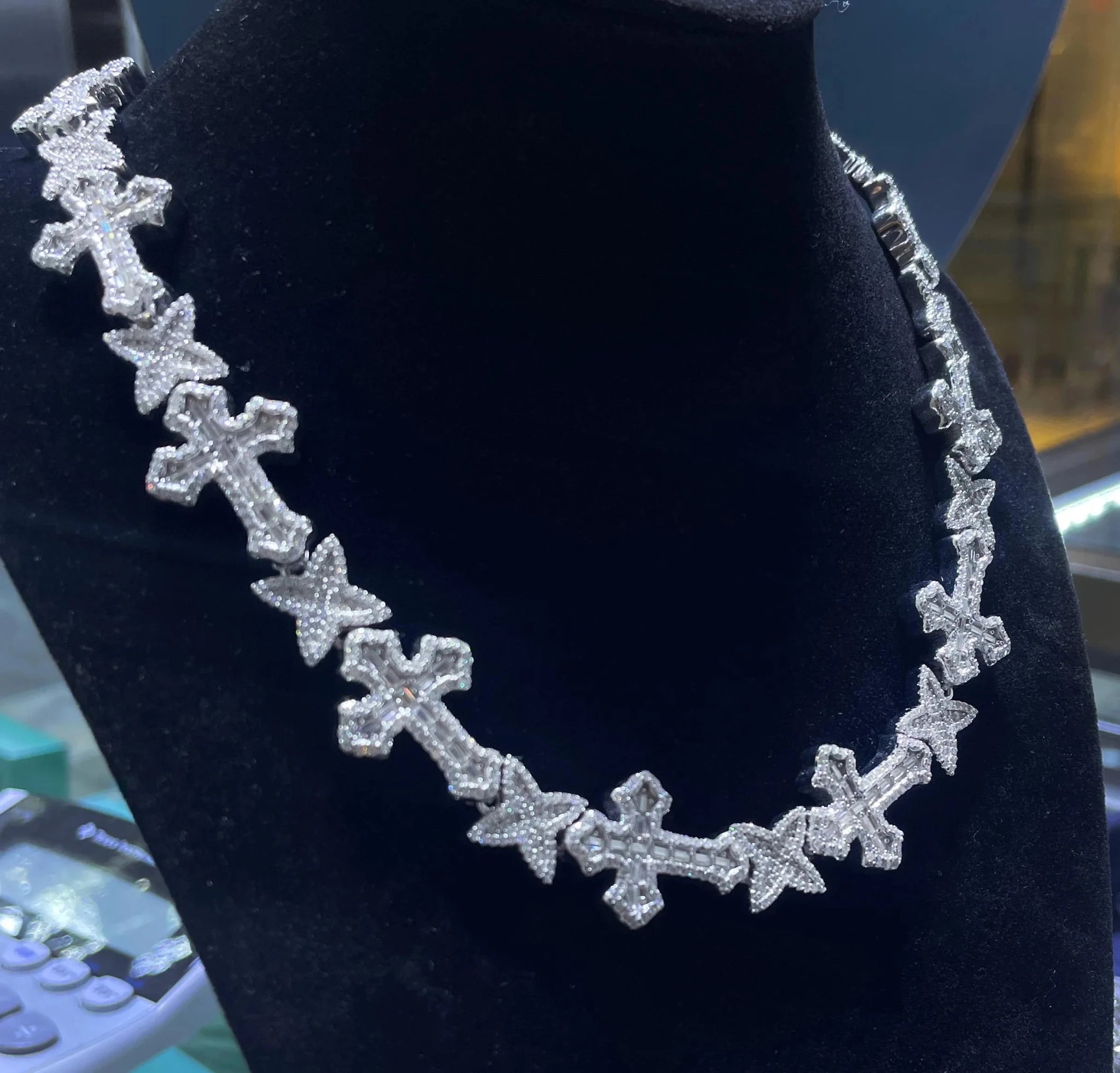 Moissanite Diamond 925 Sterling Silver Hip Hop Chain