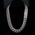 VVS Moissanite Cuban Link Necklace 10K White Gold, Gold, or Rose Gold plated 925 Silver Men