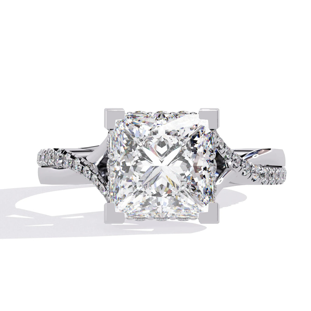 Princess Cut Diamond Ring 14K Gold Engagement Jewelry