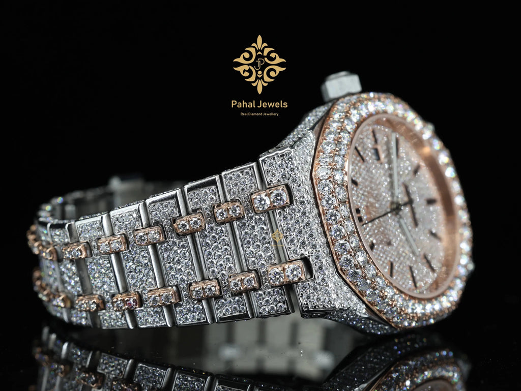 Moissanite Automatic Wristwatch Stainless Steel 41mm
