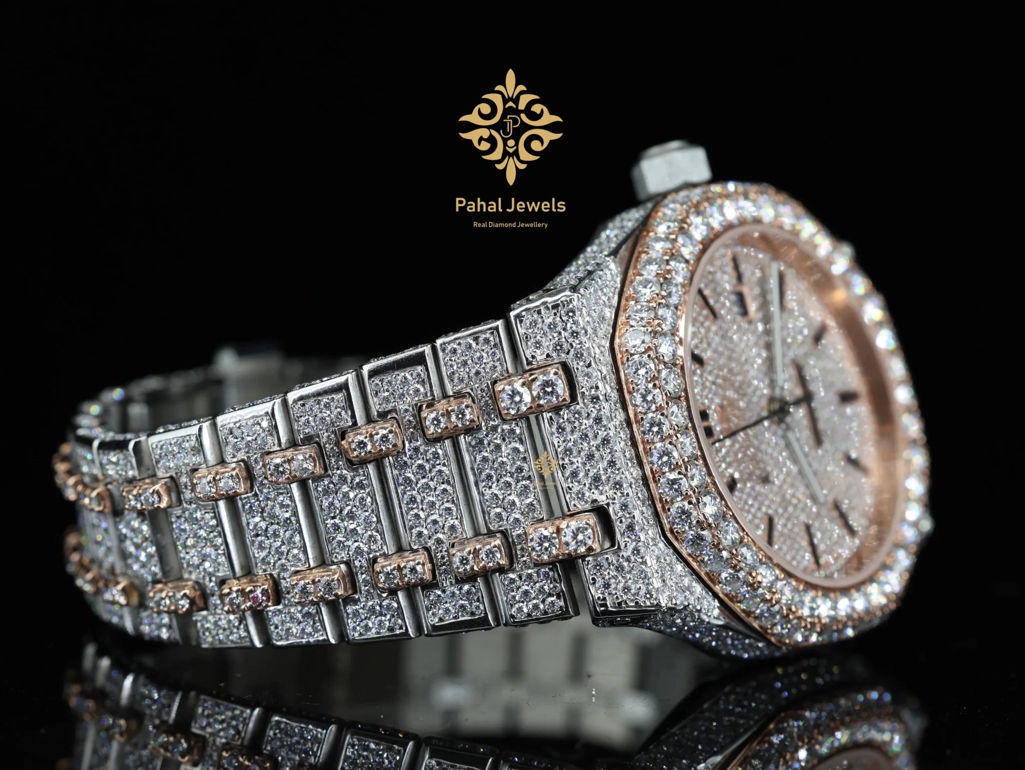 Moissanite Automatic Wristwatch Stainless Steel 41mm
