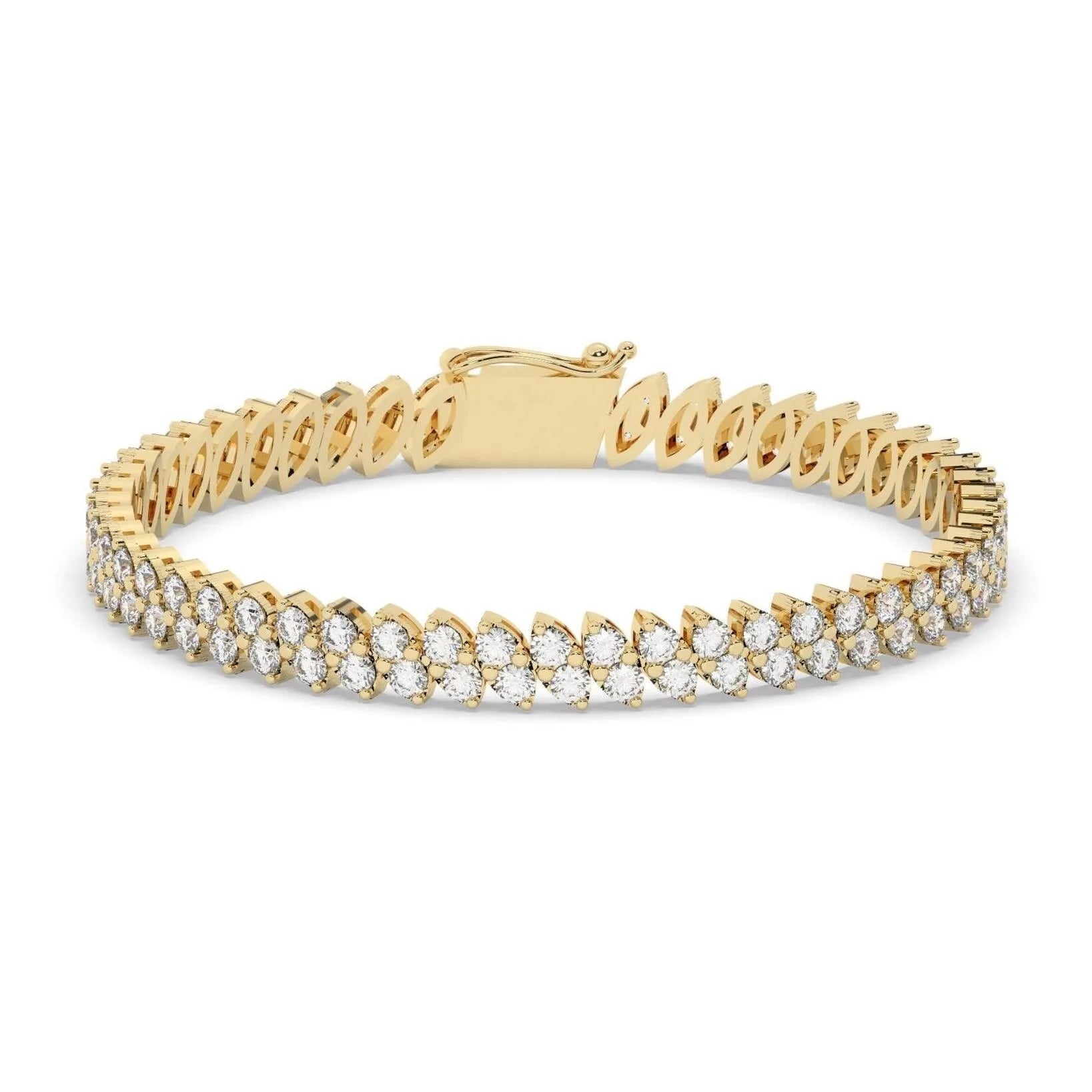 Moissanite Diamond Tennis Bracelet 14K Gold 4ct