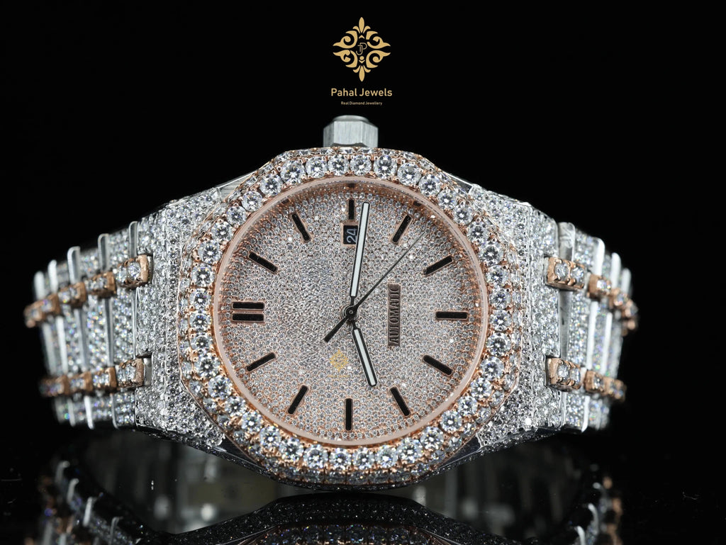 Moissanite Automatic Wristwatch Stainless Steel 41mm