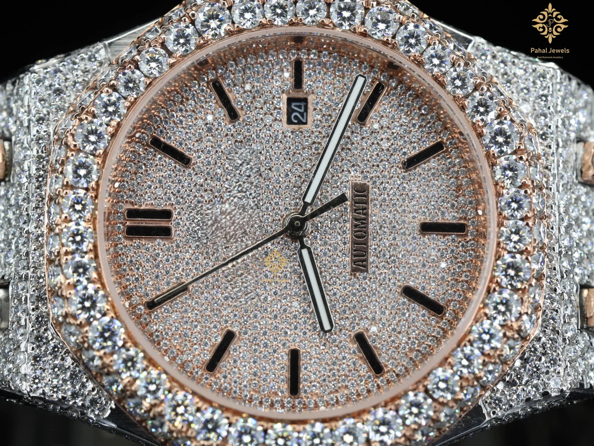 Moissanite Automatic Wristwatch Stainless Steel 41mm