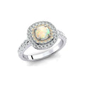 18kt Solid Gold Ethiopian Opal and Diamond Ring