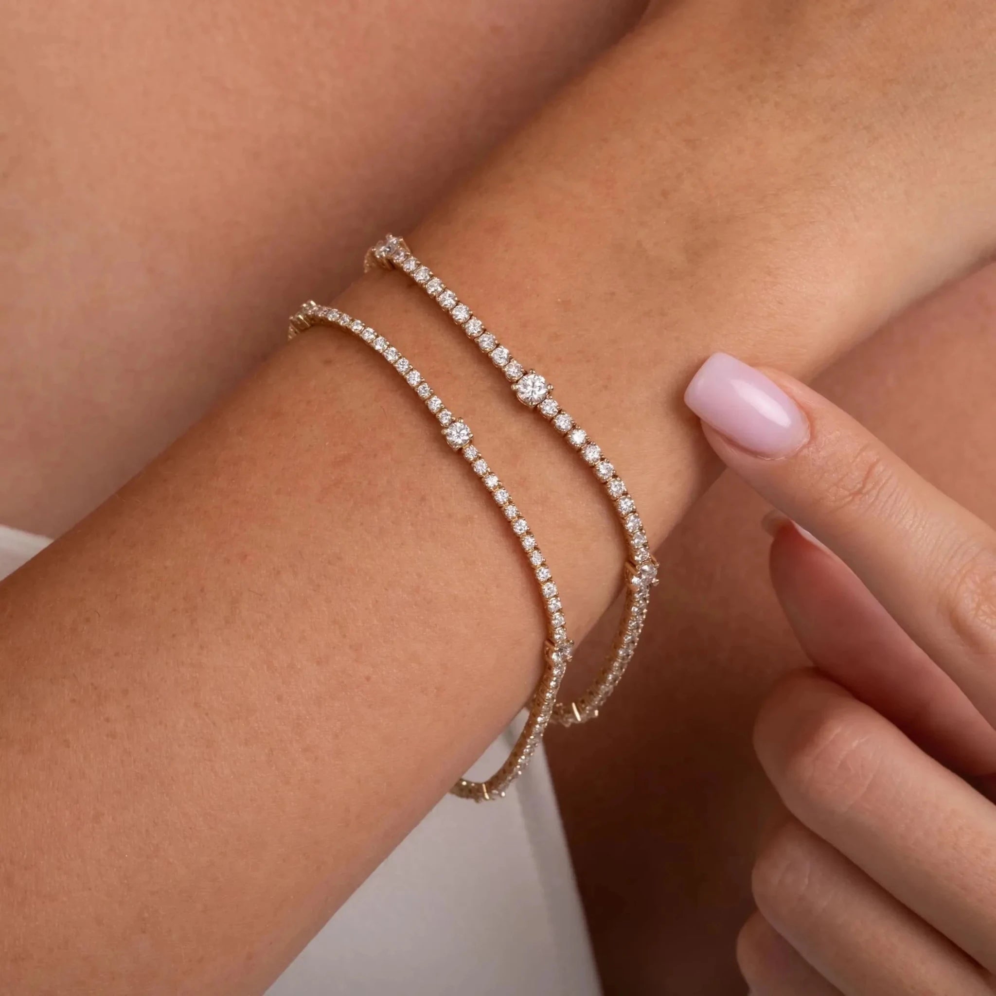 Lab-Grown Diamond Tennis Bracelet 14k Yellow Gold 7 Inch - The Gold Collective