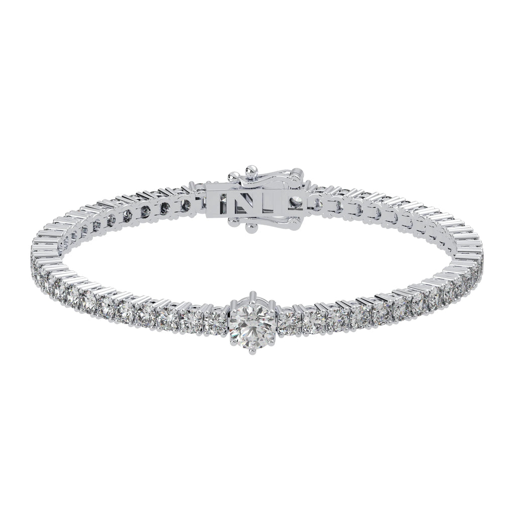 Lab Grown Diamond Tennis Bracelet 9K Gold Women's - The Gold Collective