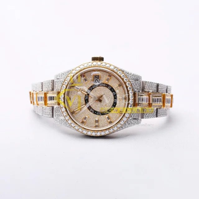 Moissanite Watch for Men Stainless Steel Hip Hop Style