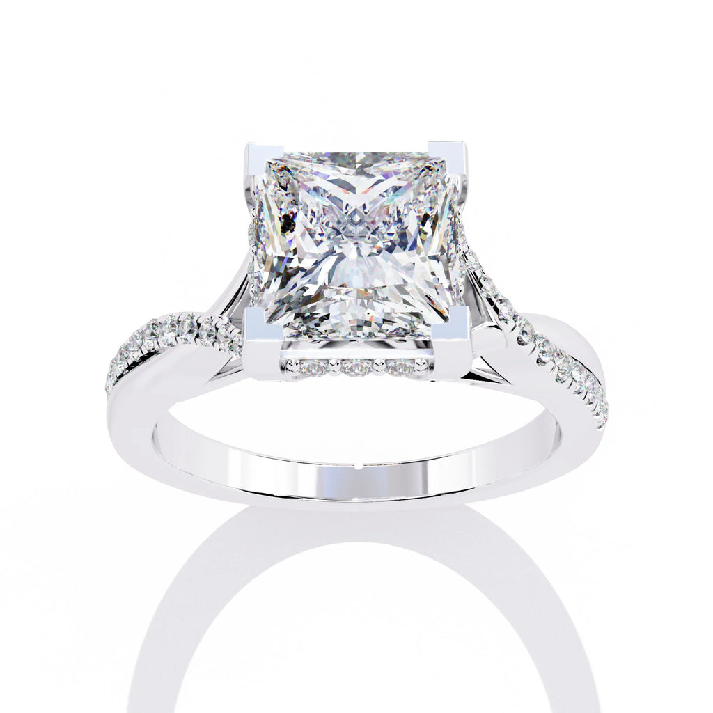 Princess Cut Diamond Ring 14K Gold Engagement Jewelry