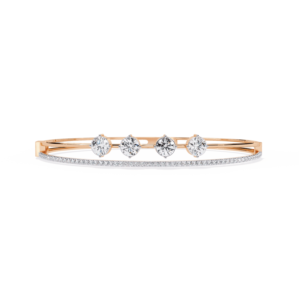 18K Gold Diamond Bangle Bracelet for Women