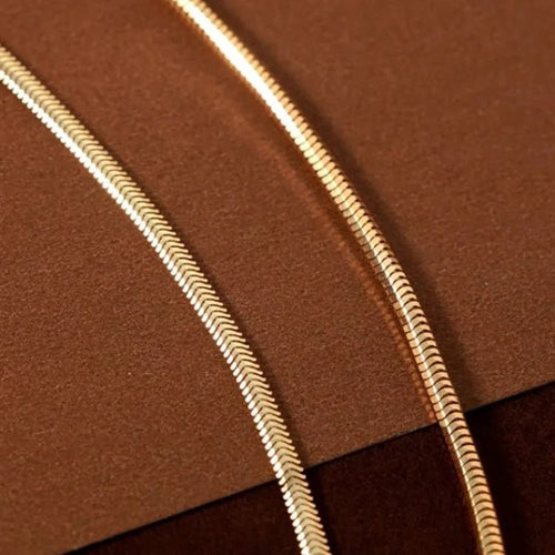 18K Gold Snake Bone Diamond Necklace for Women