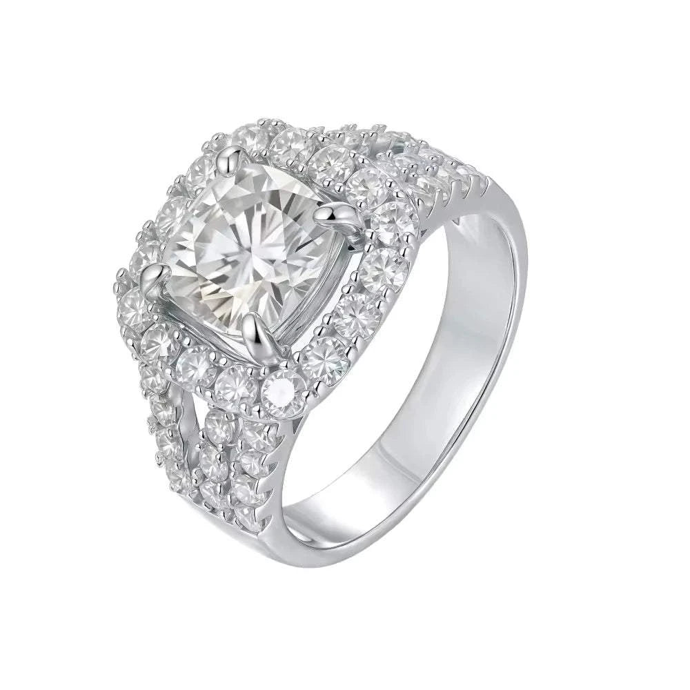 YINHONG S925 Silver Ring with Moissanite for Women