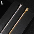 2MM Moissanite Diamond Tennis Chain Necklace Silver