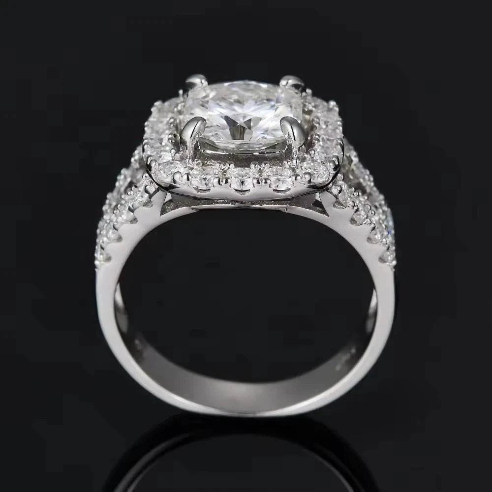 YINHONG S925 Silver Ring with Moissanite for Women