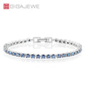 Blue Moissanite Tennis Bracelet 3MM White Gold