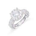 Moissanite Diamond Halo Engagement Ring in White Gold - The Gold Collective