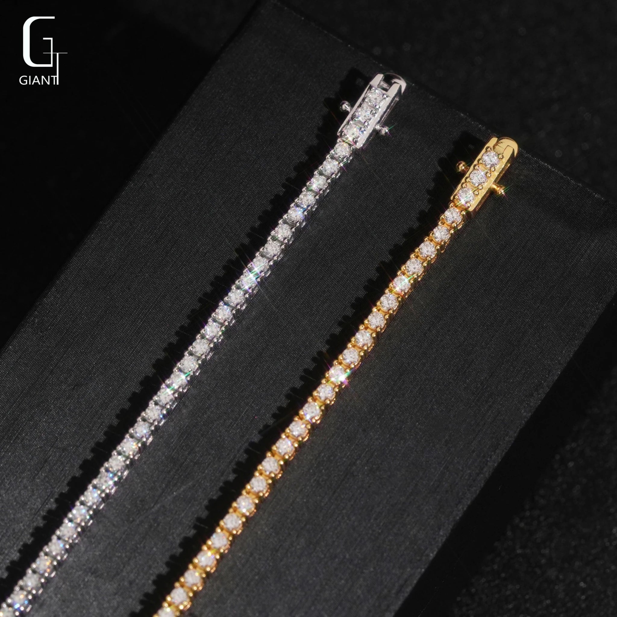 2MM Moissanite Diamond Tennis Chain Necklace Silver