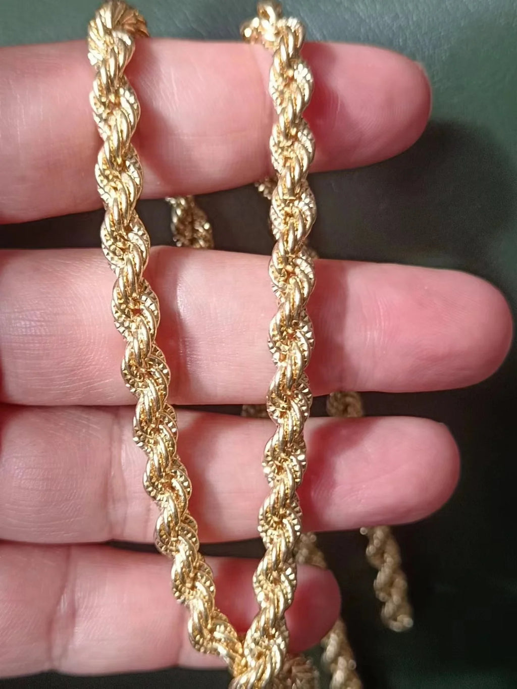 18k Gold Rope Chain Necklace for Men and Women