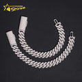 Cuban Link Chain Bracelet 925 Sterling Silver Moissanite