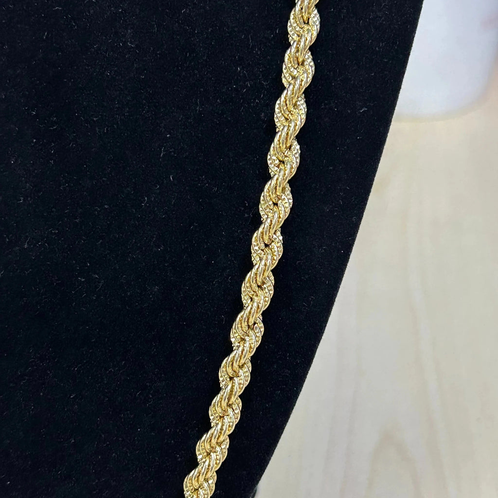 18k Gold Rope Chain Necklace for Men and Women