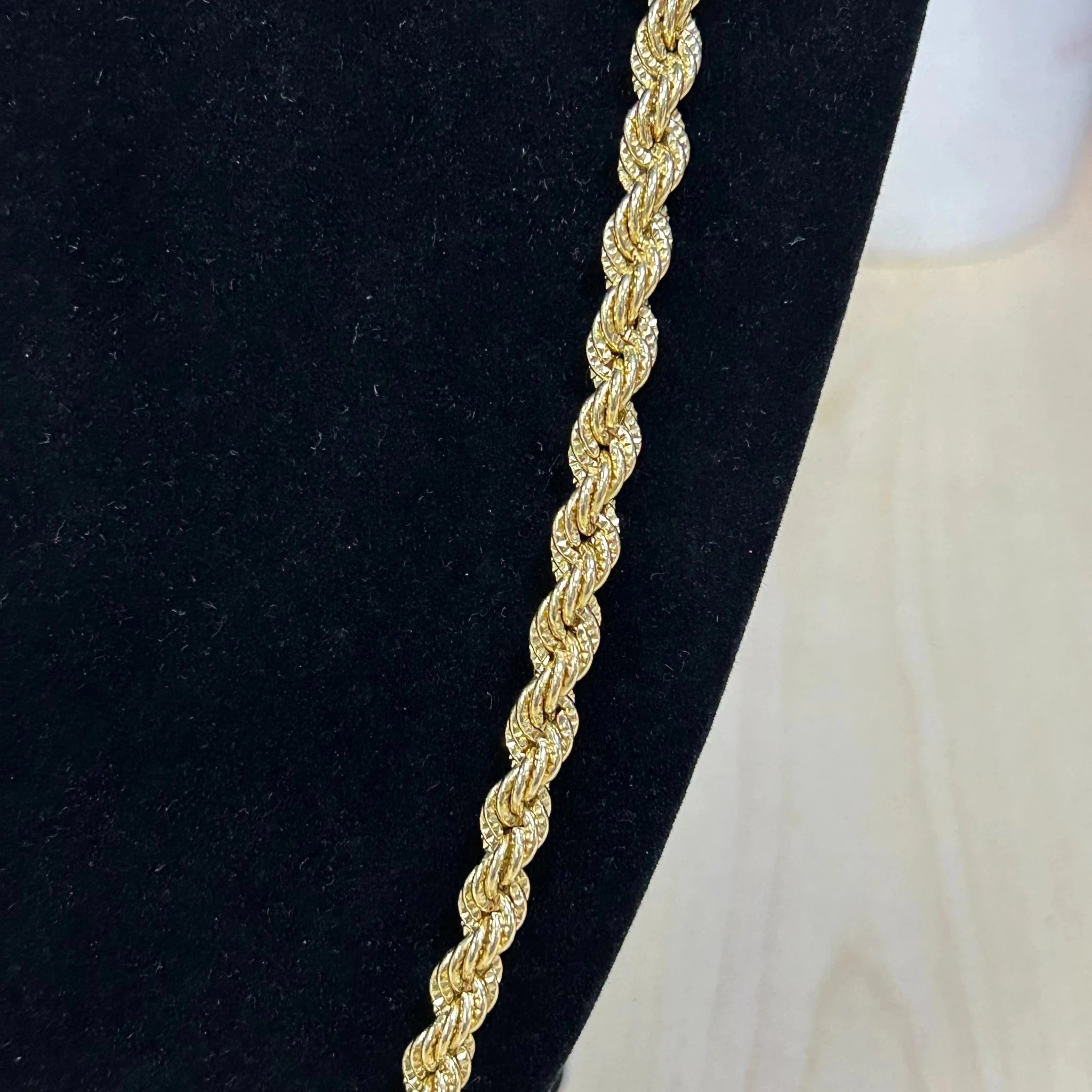 18k Gold Rope Chain Necklace for Men and Women