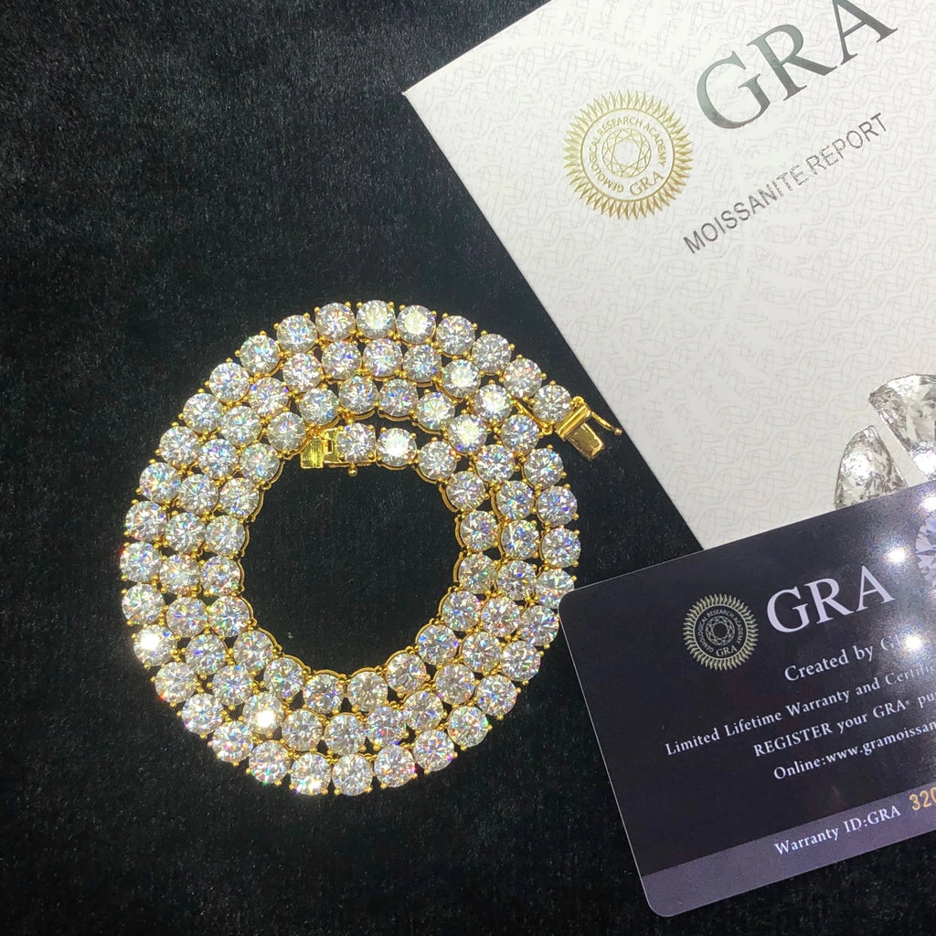 Classic Moissanite Silver Necklace 2MM to 6.5MM
