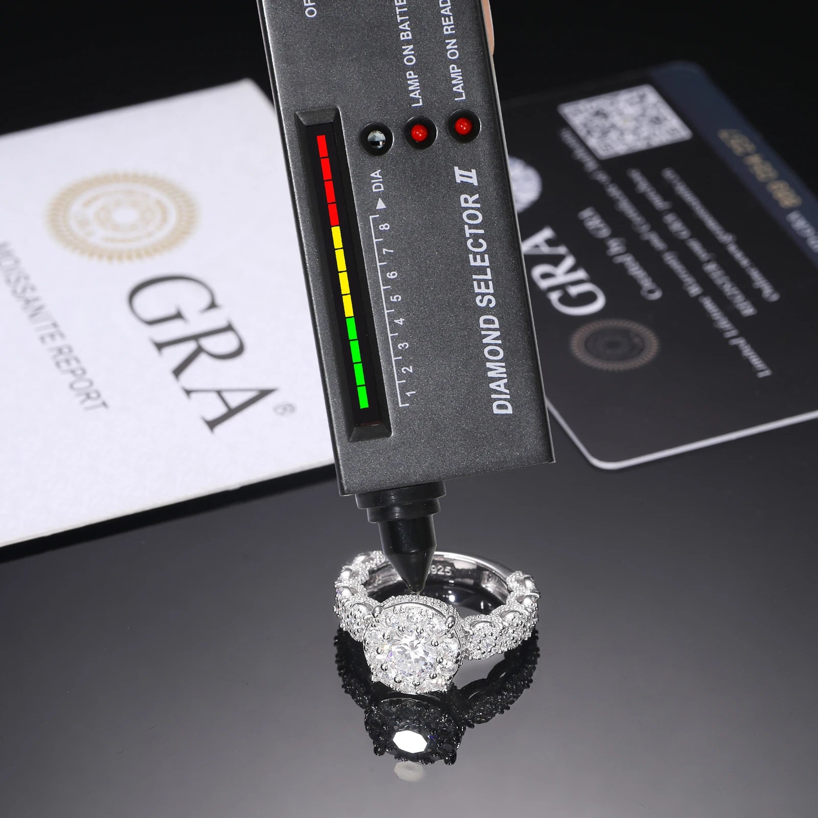 Moissanite Diamond Halo Engagement Ring in White Gold - The Gold Collective