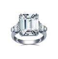 Emerald Cut Lab Diamond Ring 18K Gold Wedding Band