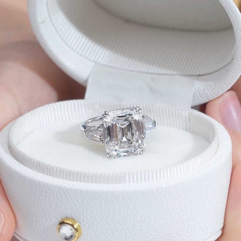 Emerald Cut Lab Grown Diamond Ring 18K Gold Jewelry - The Gold Collective