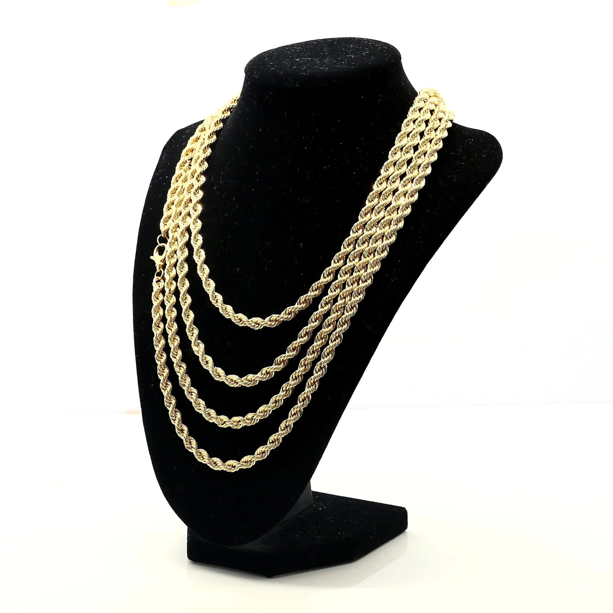 18k Gold Rope Chain Necklace for Men and Women