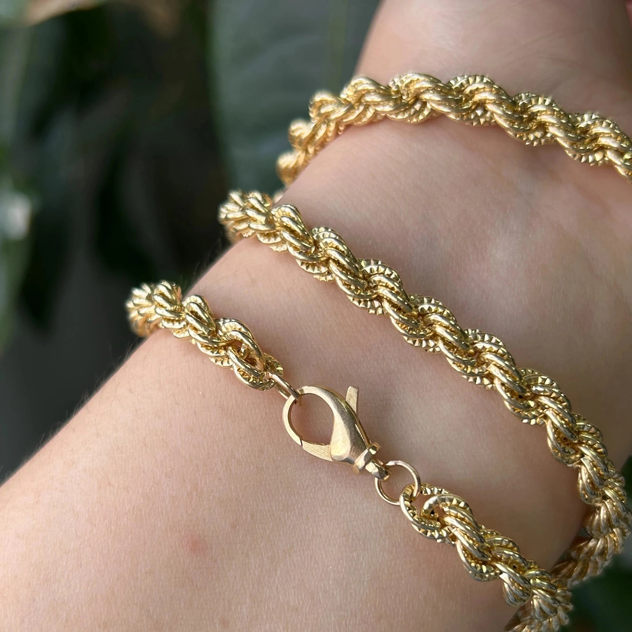 18k Gold Rope Chain Necklace for Men and Women