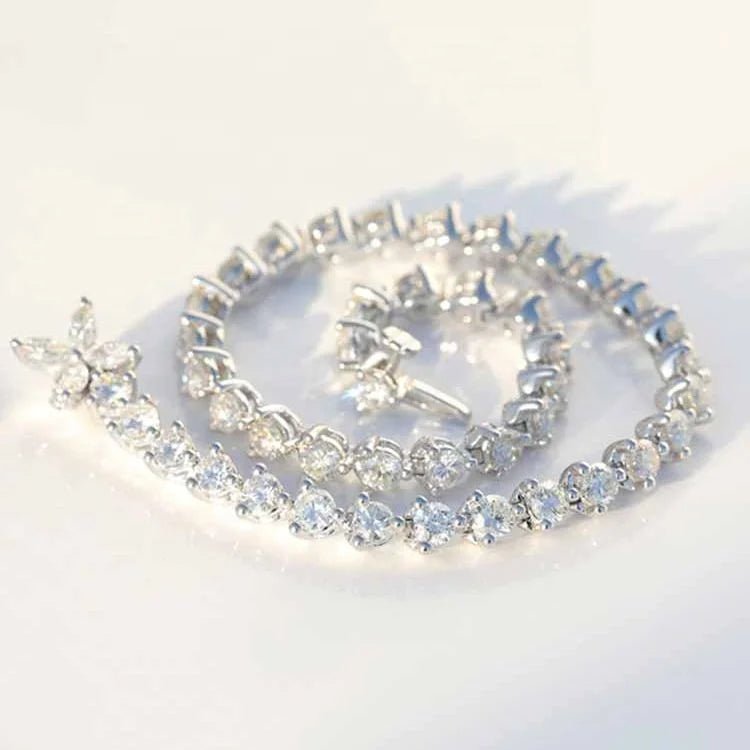 Lab Diamond Tennis Bracelet 18k White Gold