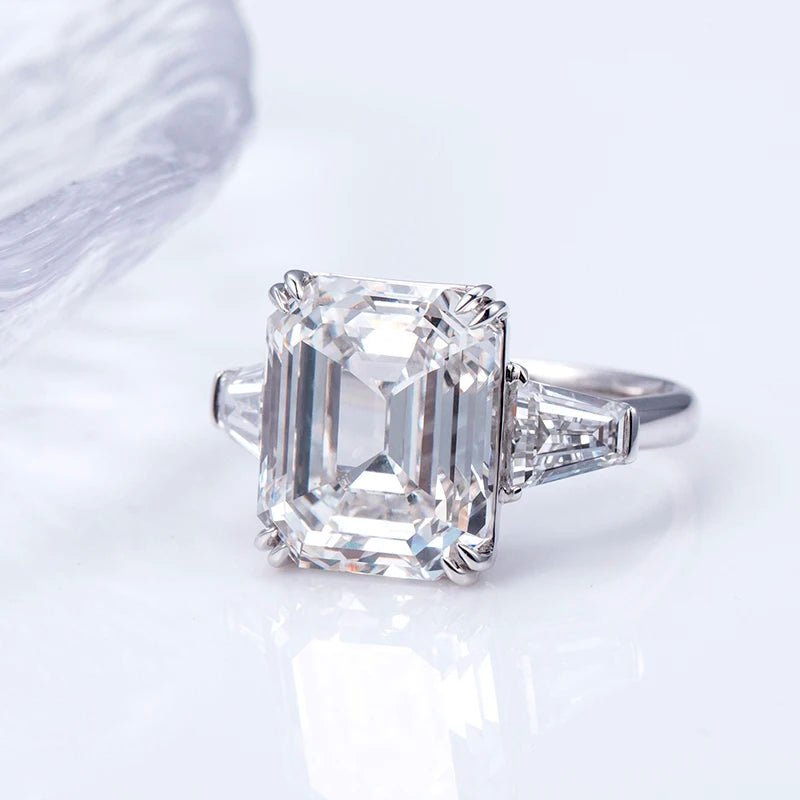 Emerald Cut Lab Grown Diamond Ring 18K Gold Jewelry - The Gold Collective