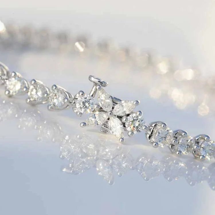 Lab Diamond Tennis Bracelet 18k White Gold