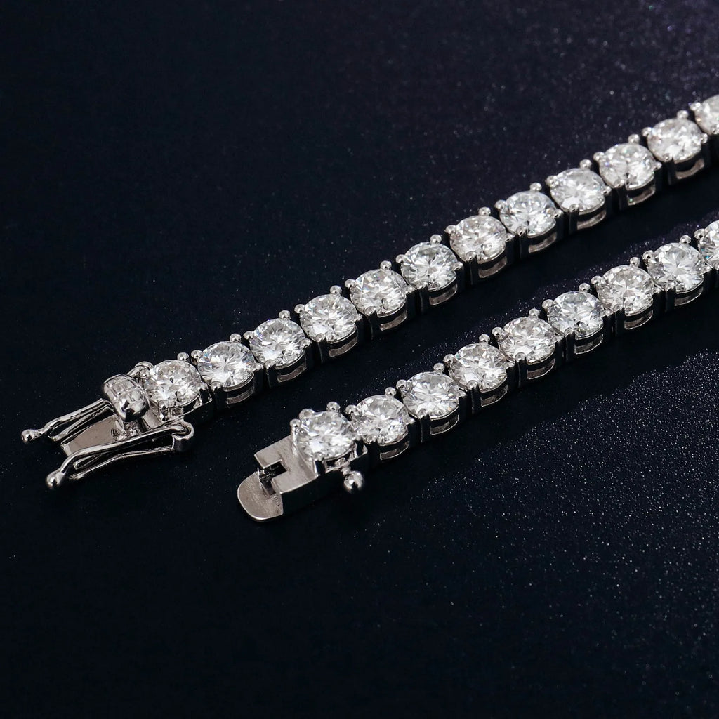 Tennis Chain Necklace Moissanite VVS 925 Sterling Silver